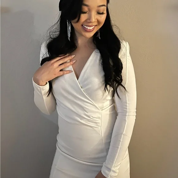 Forever 21 White Long Sleeve Dress - Picture 5 of 6